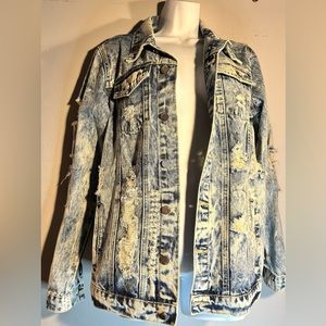 Distressed Denim Jean Jacket